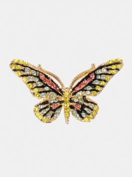 Moda 18-karatowy Złoty Wisiorek Na Łańcuszkowy Motyl Broszki Kolorowe Cyrkonie Luksusowe Szpilki Dla Kobiet