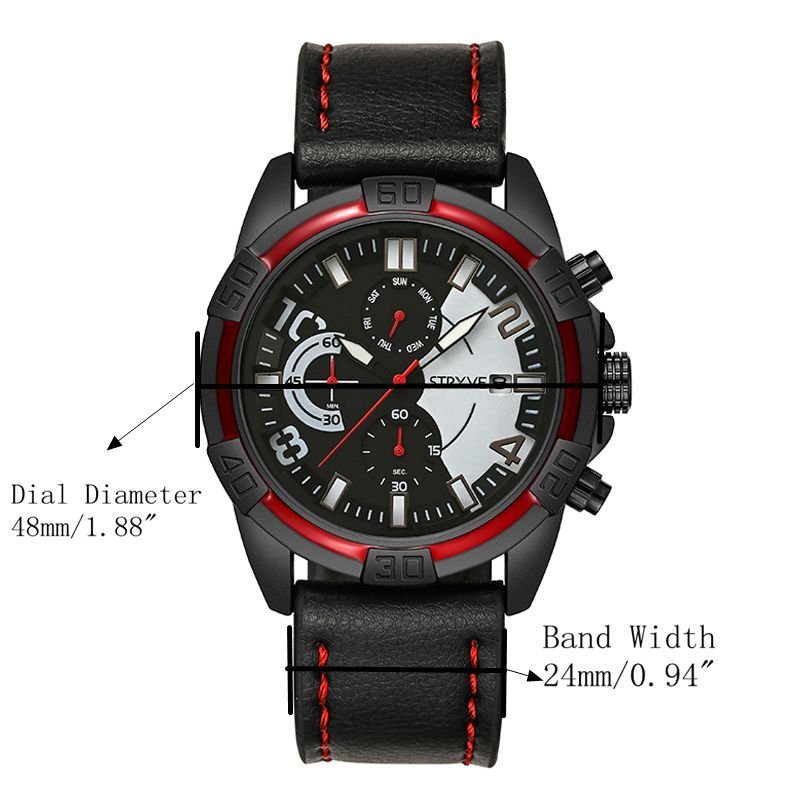 Sport Style Men Watch Fashion Chrono Czas Wyświetlanie Daty Stoper Męski Sportowy Zegarek Kwarcowy