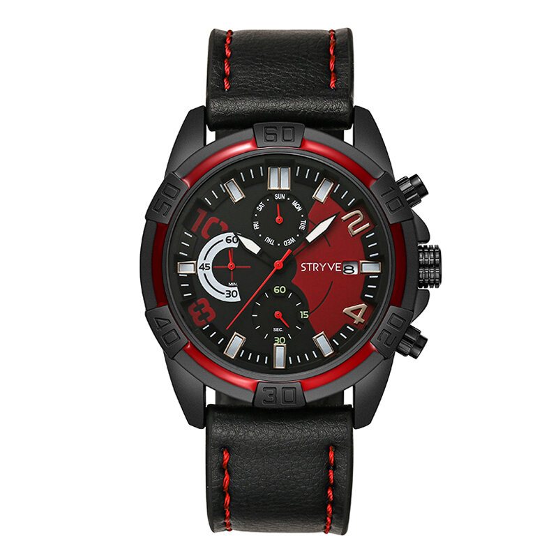 Sport Style Men Watch Fashion Chrono Czas Wyświetlanie Daty Stoper Męski Sportowy Zegarek Kwarcowy