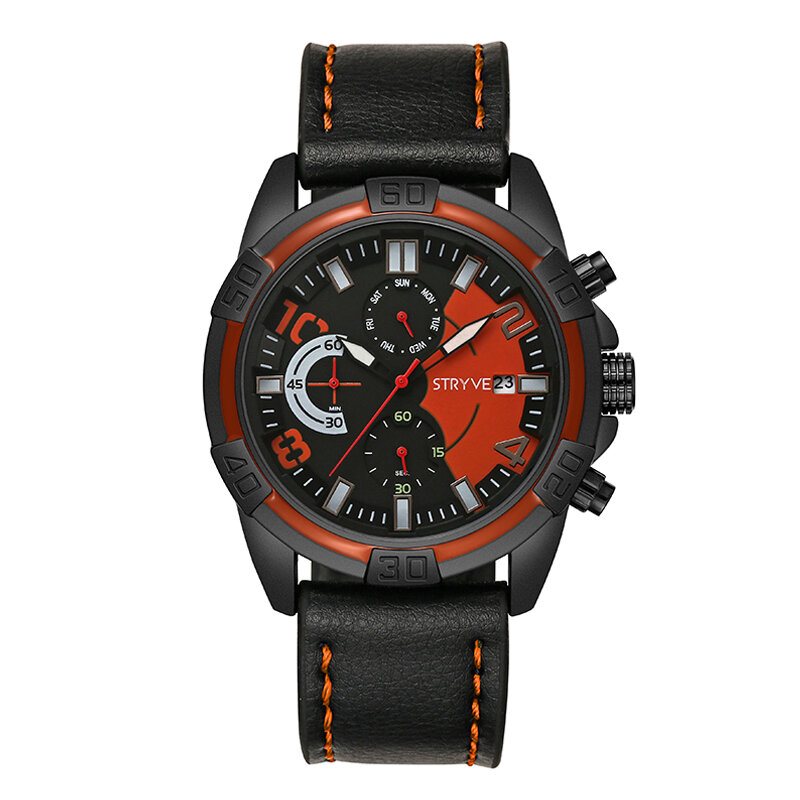 Sport Style Men Watch Fashion Chrono Czas Wyświetlanie Daty Stoper Męski Sportowy Zegarek Kwarcowy