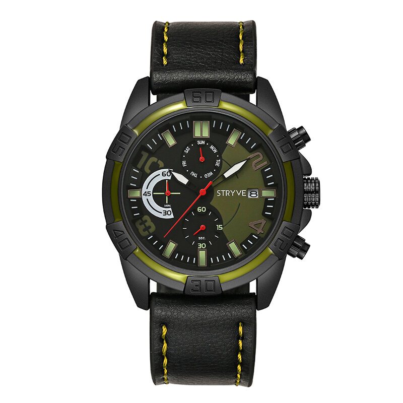 Sport Style Men Watch Fashion Chrono Czas Wyświetlanie Daty Stoper Męski Sportowy Zegarek Kwarcowy