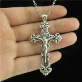 925 Sterling Silver 3d Christian Jezus Chrystus Krzyż Katolicki Krucyfiks Naszyjnik