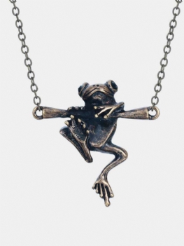 Naszyjnik Vintage Frog Temperament Hollow Animal