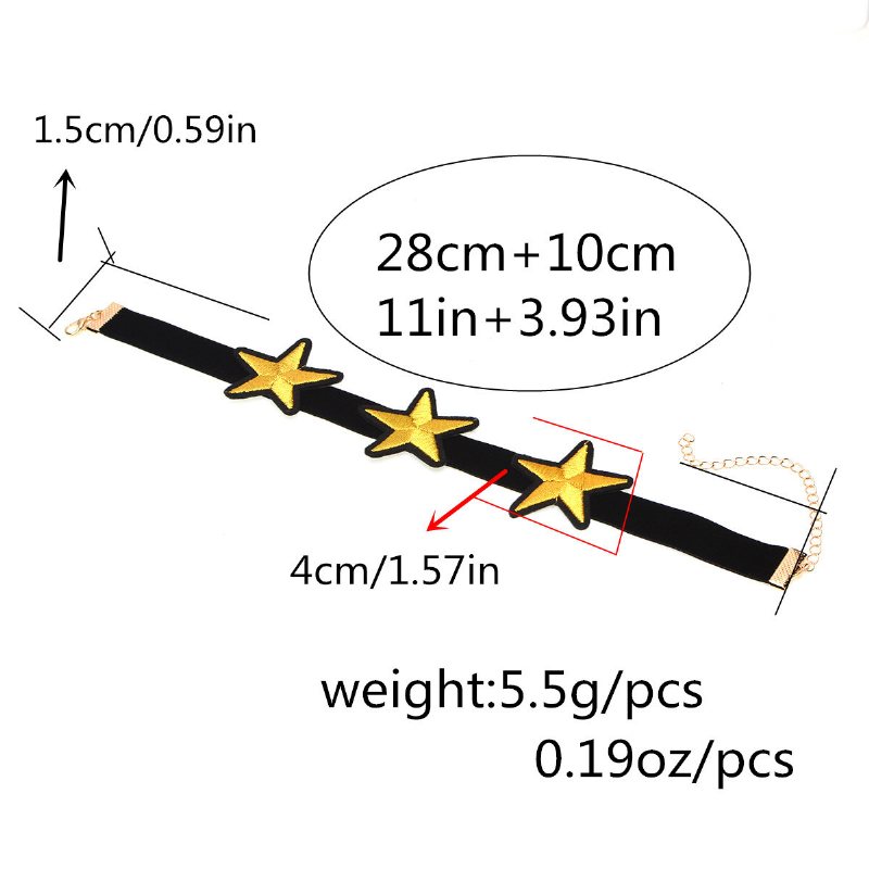 Punk Choker Naszyjnik Z Kołnierzem Z Flaneli W Kształcie Gwiazdy