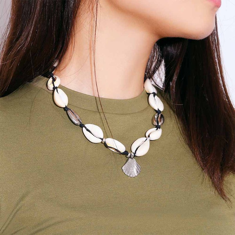 Ręcznie Robiony Naszyjnik Z Muszelek Łańcuszek Do Obojczyka Dla Kobiet Naturalny Z Muszli Bransoletka Cowrie Choker Do Regulowany Trible Charms Biżuteria