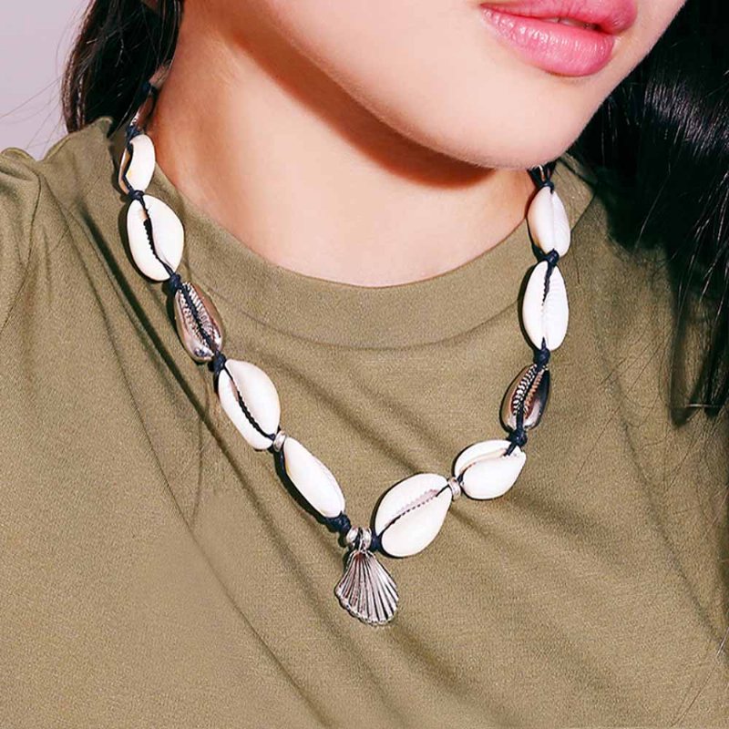 Ręcznie Robiony Naszyjnik Z Muszelek Łańcuszek Do Obojczyka Dla Kobiet Naturalny Z Muszli Bransoletka Cowrie Choker Do Regulowany Trible Charms Biżuteria