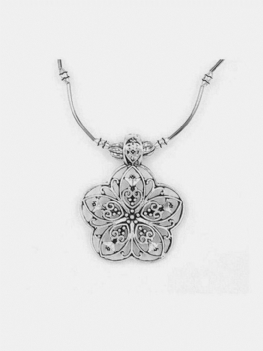 Vintage Antique Silver Hollow Flower Naszyjnik Etniczny Tybetański Srebrny Kobiety Sweter