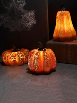 1 Pc Lampa W Kształcie Dyni Na Halloween Symulacja Led Świeca Żywica Lekkie Ozdoby Dynia Świecąca Dekoracja Układ Rekwizyty