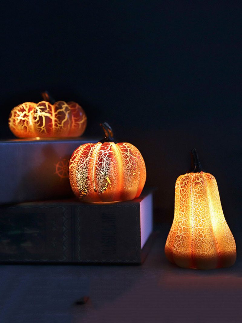 1 Pc Lampa W Kształcie Dyni Na Halloween Symulacja Led Świeca Żywica Lekkie Ozdoby Dynia Świecąca Dekoracja Układ Rekwizyty