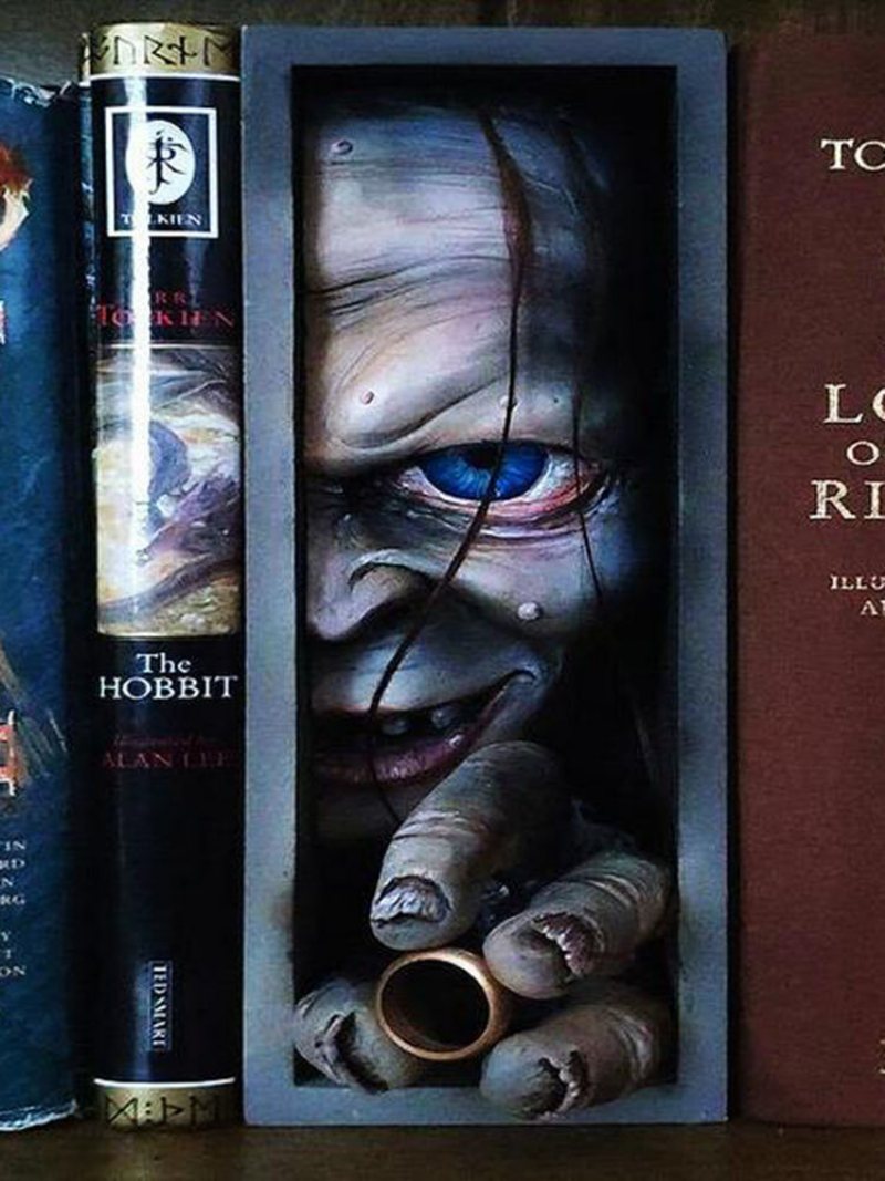 1 Pc Potwór Bookends Czaszka Decor Figurki Diabeł Statua Horror Podglądanie Na Półce Ludzka Twarz Rzeźba Z Żywicy Wyroby Do Dekoracji Domu