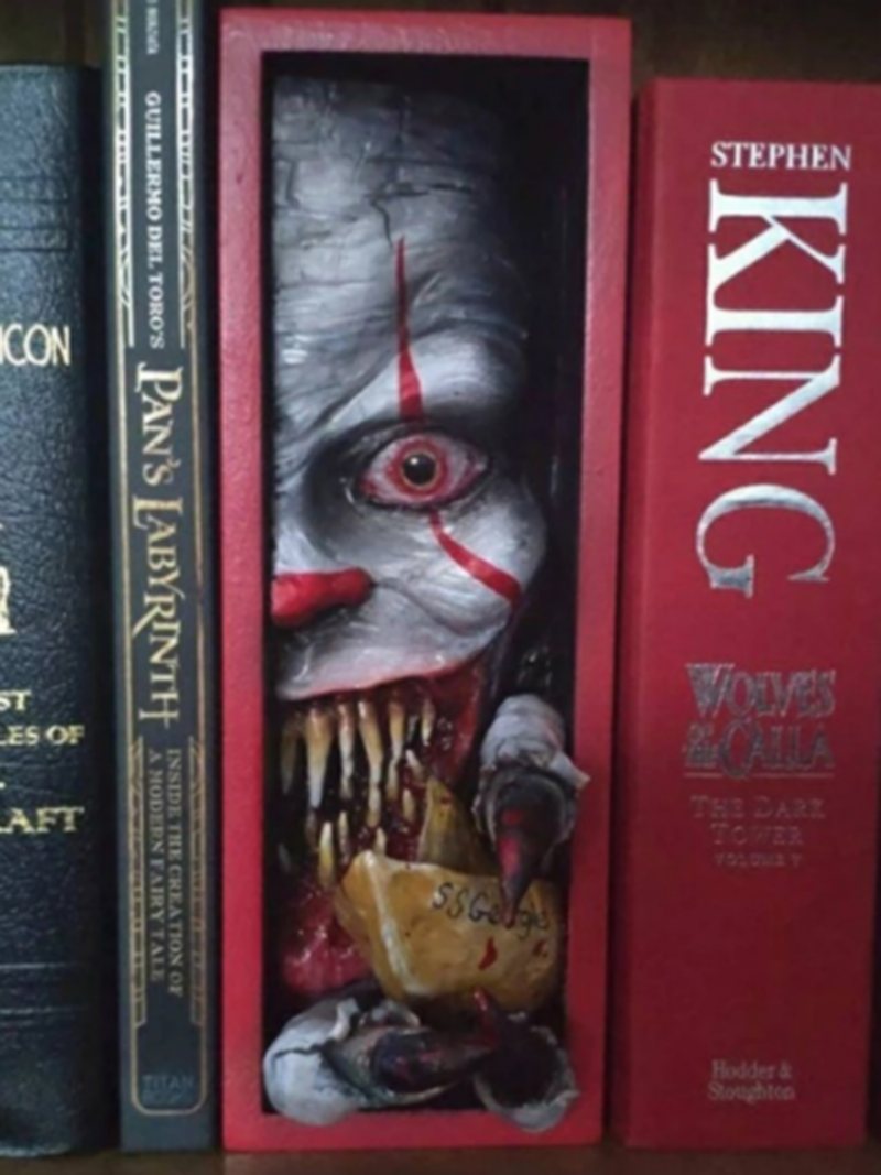 1 Pc Potwór Bookends Czaszka Decor Figurki Diabeł Statua Horror Podglądanie Na Półce Ludzka Twarz Rzeźba Z Żywicy Wyroby Do Dekoracji Domu