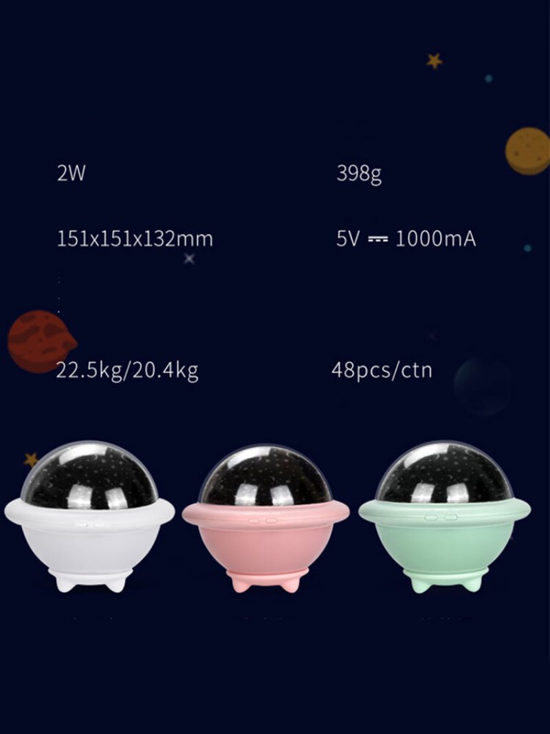 1 Pc Ufo Shade Gwiaździste Niebo Projektor Coloful Lampka Nocna Poprawa Snu Dekoracja Domu