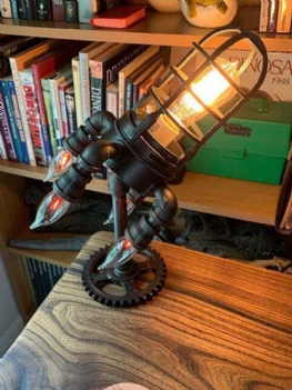 1 Pc Vintage Steampunk Rocket Lampa Fajna Lampka Led Stołowa Nocna Biurko W Domu Rzemiosło Dekoracyjne Dzień Ojca