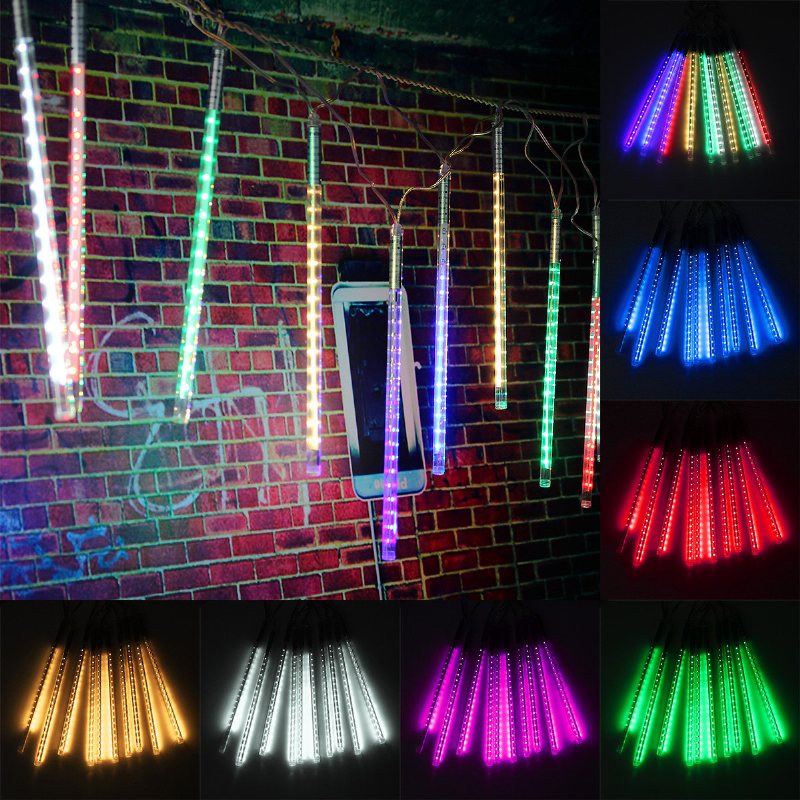 10 Tube 30 cm Led Meteor Rain Fall Outdoor Christmas String Light Tree