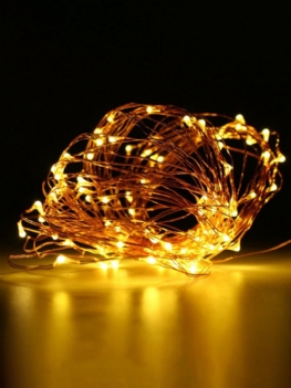 10m 100 Led Miedziany Drut Fairy String Light Zasilany Z Baterii Wodoodporny Party Decor Czarna Powłoka