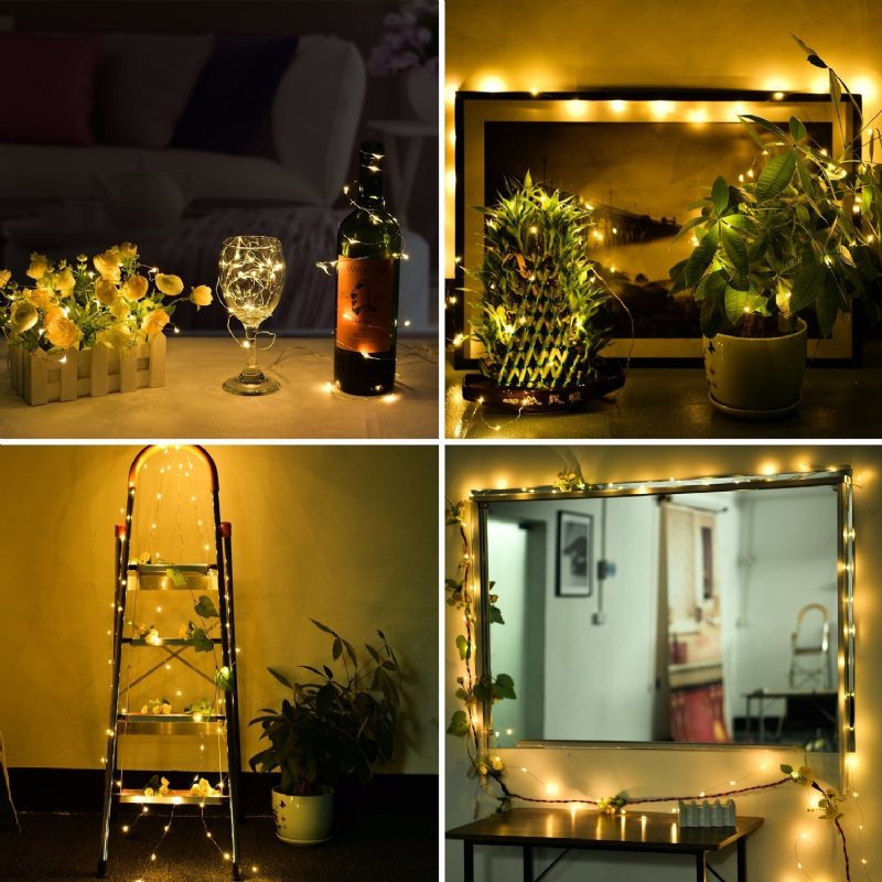 10m 100 Led Miedziany Drut Wróżka String Light Wodoodporny Christmas Party Decor Green Shell