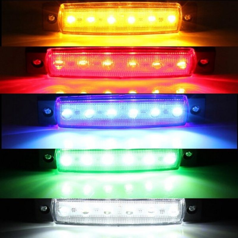 12v / 24v Smd 6 Led Przednie Światła Obrysowe Do Przyczepy Samochodowej Ciężarówka Autobus