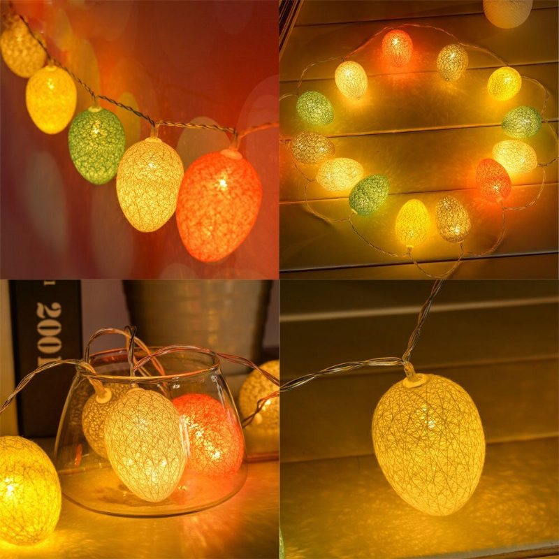 1.8m 10 Led Bawełna Pisanka String Lights Led Fairy Na Festiwal Boże Narodzenie Halloween