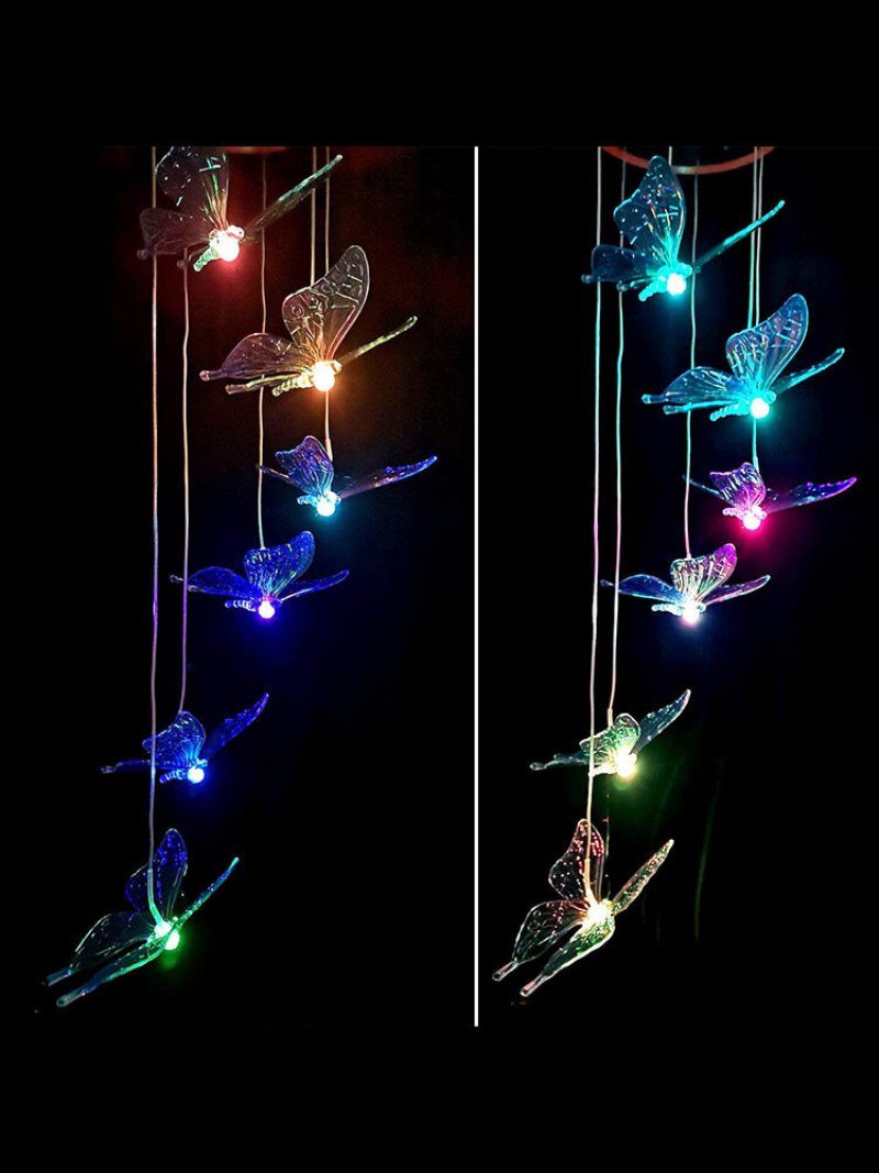 1pc Led Solar Power Butterfly Dzwonek Wietrzny Zmiana Koloru Lampka Nocna Lampa Home Garden Yard Decoration