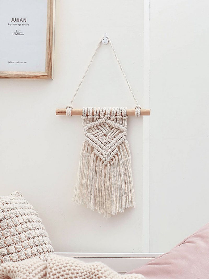 1pc Nordic Makrama Wiszące Gobeliny Ścienne Wystrój Czeski Tassel Chic Bawełna Home Decor Ozdoba Ścienna