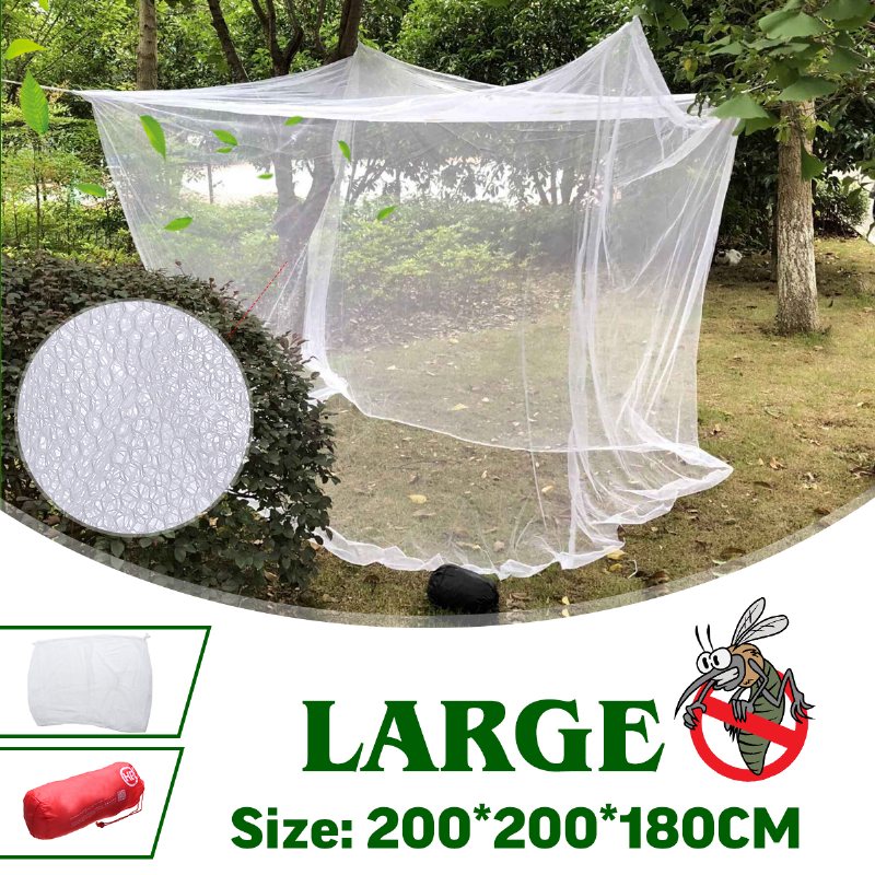 200x200x180cm Travel Camping Moskitiera Namiot Odstraszający Owady Odrzuć 4 Słupek Narożny Łóżko Z Baldachimem Kurtyna Wiszące