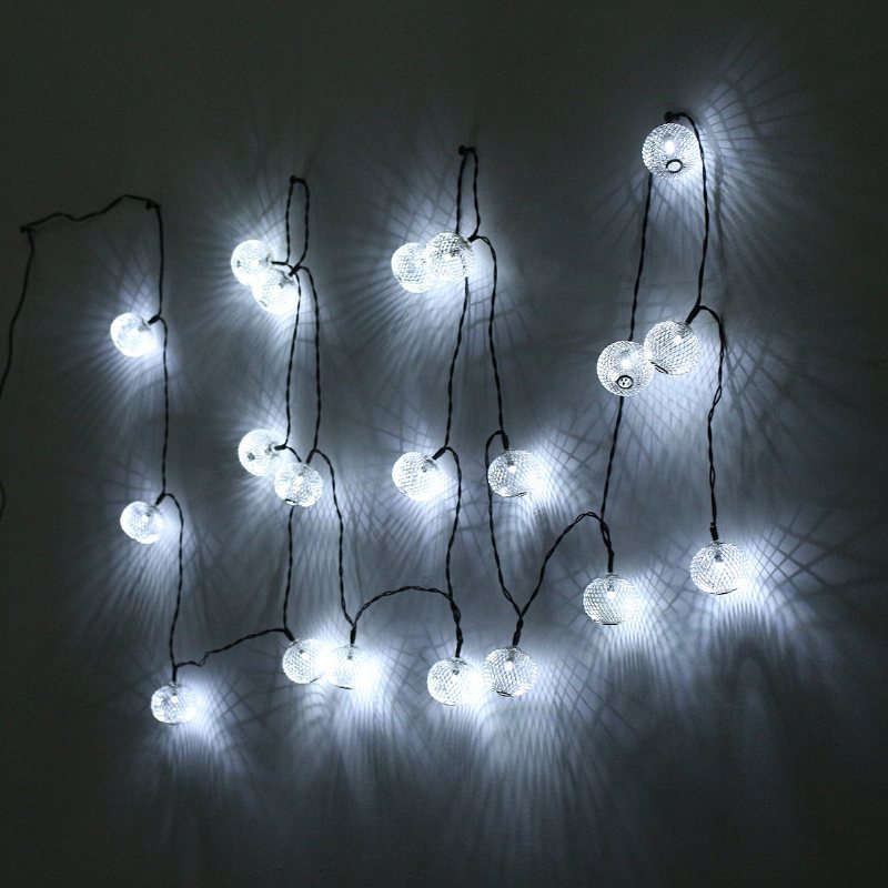 20led Solar String Lights Żelazna Latarnia Zewnętrzna Wodoodporna Boże Narodzenie Ogród Wystrój Domu