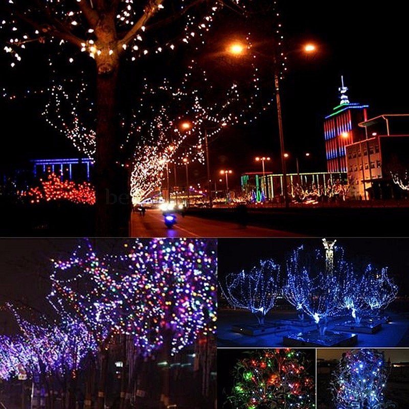 20m 200 Led Zasilany Energią Słoneczną Drut Miedziany String Fairy Light Christmas Party Home Decor