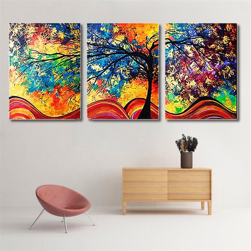 3 Szt. Abstrakcyjne Drukowanie Na Płótnie Wall Art Painting Picture Unframed/oprawione Salon Home Decor