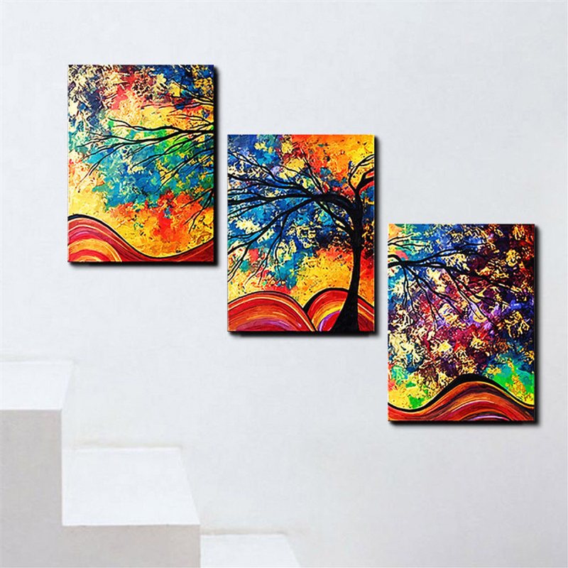 3 Szt. Abstrakcyjne Drukowanie Na Płótnie Wall Art Painting Picture Unframed/oprawione Salon Home Decor