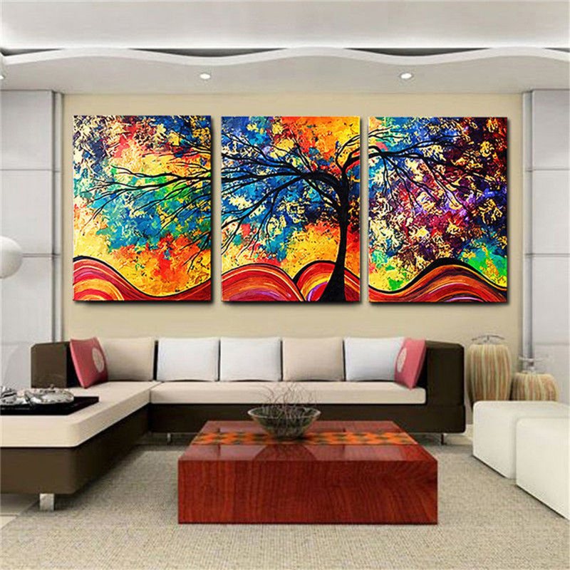 3 Szt. Abstrakcyjne Drukowanie Na Płótnie Wall Art Painting Picture Unframed/oprawione Salon Home Decor