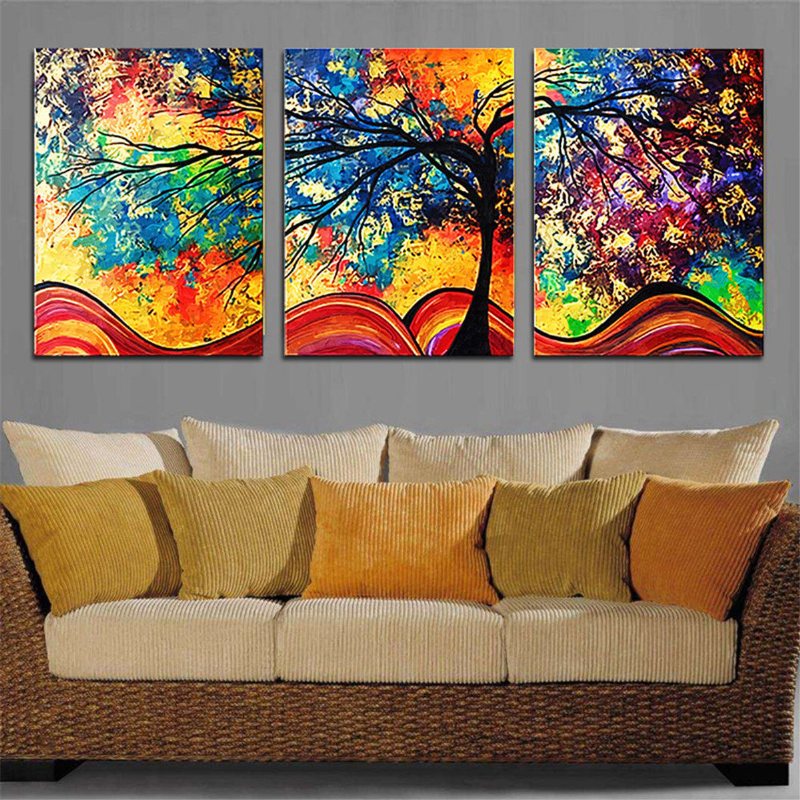 3 Szt. Abstrakcyjne Drukowanie Na Płótnie Wall Art Painting Picture Unframed/oprawione Salon Home Decor