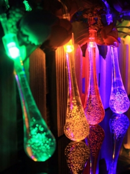 30 Led Zasilany Baterią Raindrop Fairy String Light Outdoor Xmas Wedding Garden Party Decor