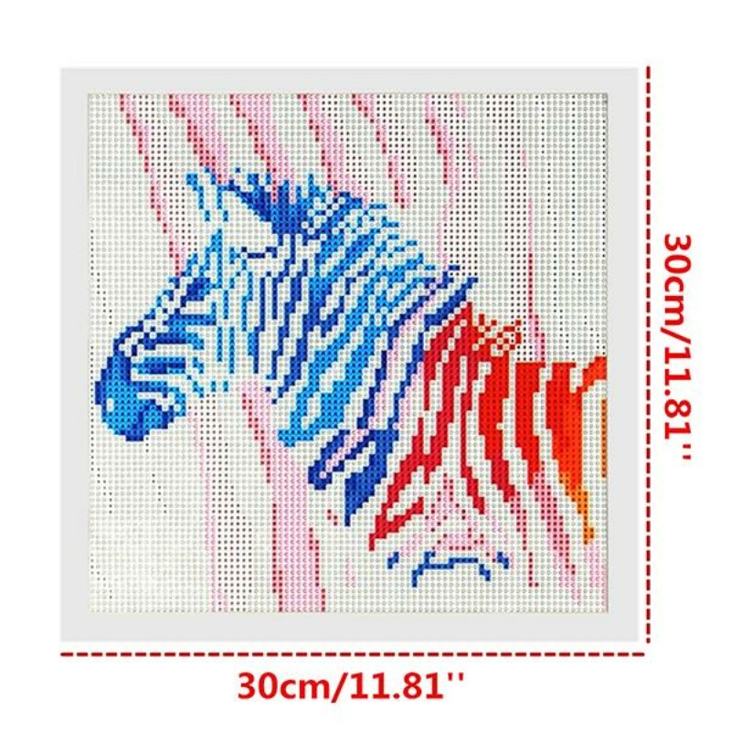 30x30cm 5d Diy Diament Malarstwo Pełna Wiertła Kolorowy Koń Haft Cross Stitch Home Decor