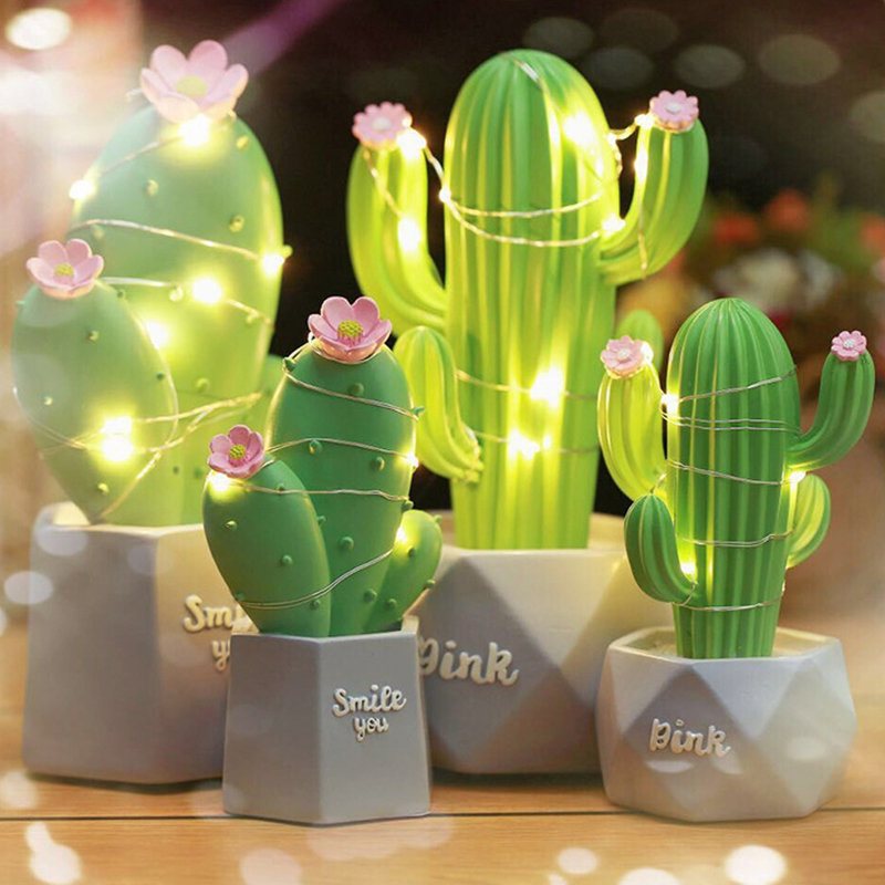 3d Cactus Led Night Light Kinkiet Dziecko Dzieci Sypialnia Home Decor Prezent