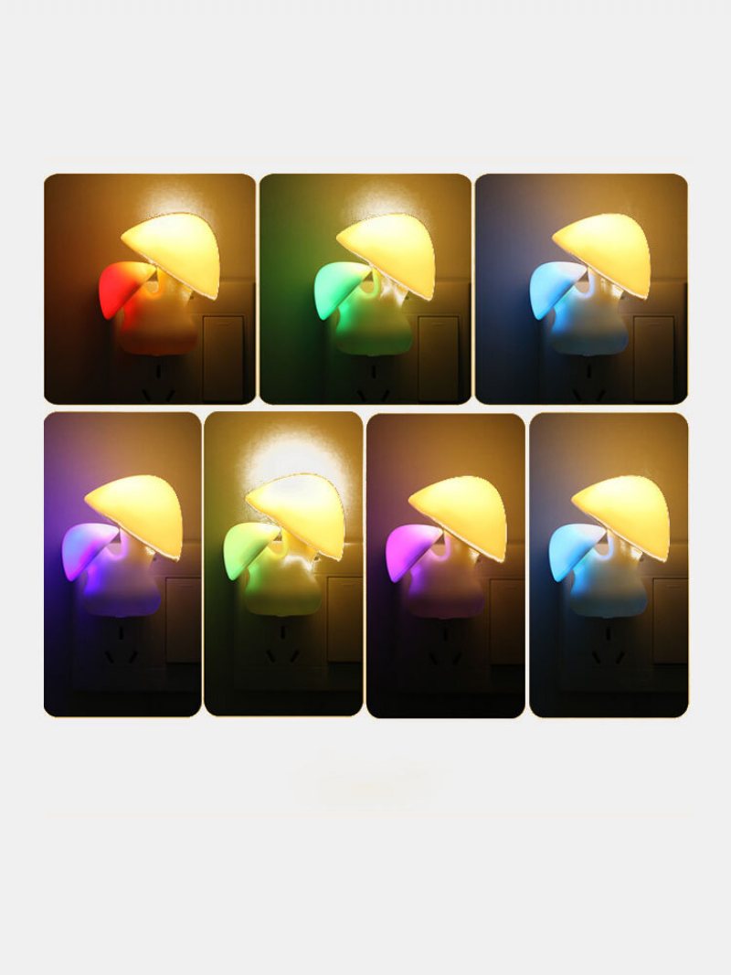 3d Led Mushroon Pattern Night Light Plug Ładowanie Automatyczne Kolorowe Korytarz Domu Wystrój Pokoju Dziecka Światło 3d