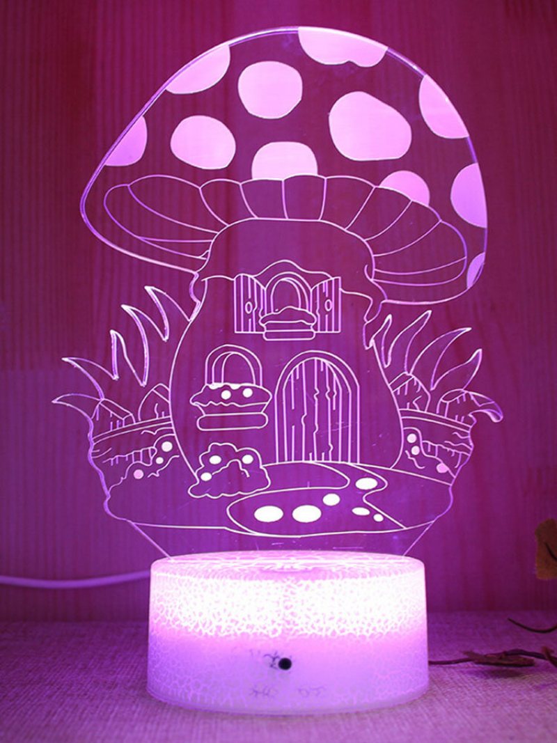 3d Led Mushroon Pattern Stołowa Lampka Nocna Usb Ładowanie Touch Wielofunkcyjny Domowy Korytarz Wystrój Pokoju Dziecięcego Światło 3d