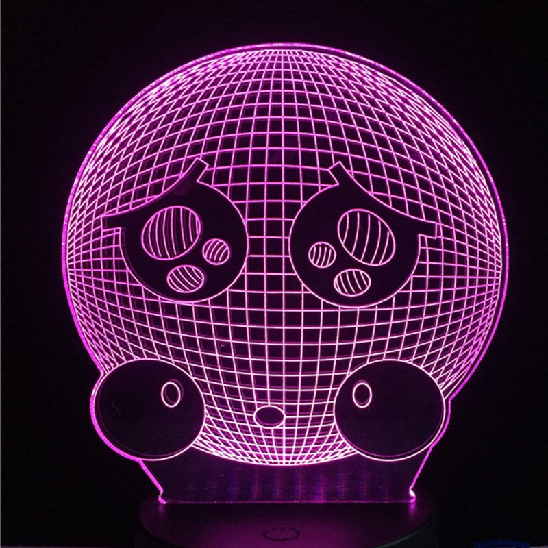 7 Kolorów Cute Crying Emoji Face 3d Led Lights Kolorowe Sterowanie Dotykowe Decor