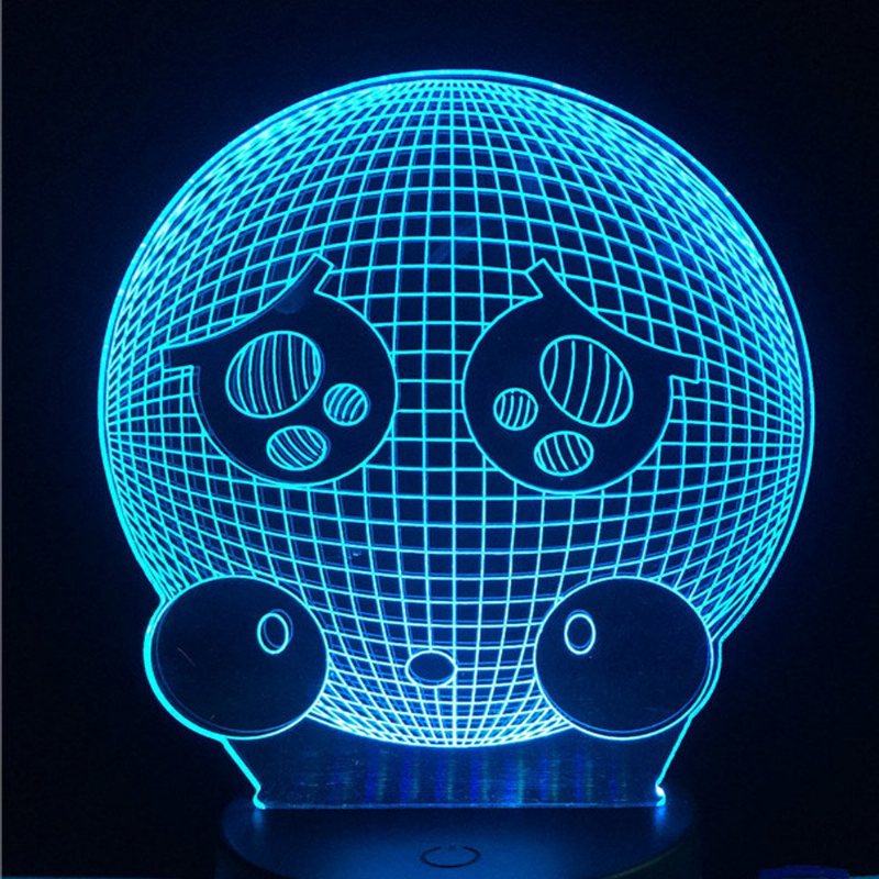 7 Kolorów Cute Crying Emoji Face 3d Led Lights Kolorowe Sterowanie Dotykowe Decor