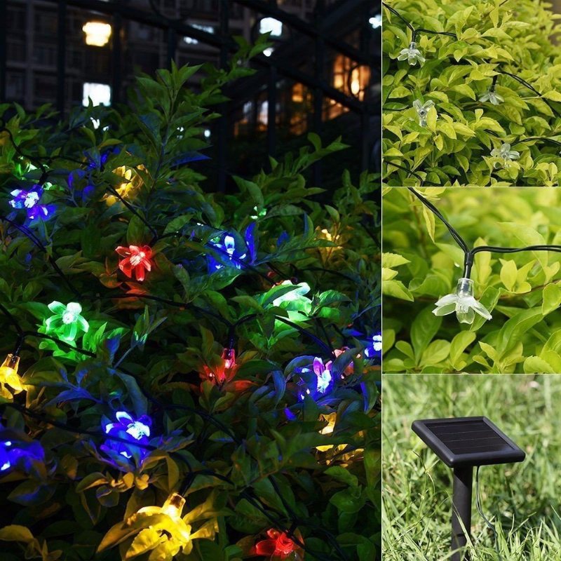 7m 50led Outdoor Solar String Light Ip65 Wodoodporna Ścieżka Ogrodowa Yard Lampa Krajobrazowa Home Party Decor