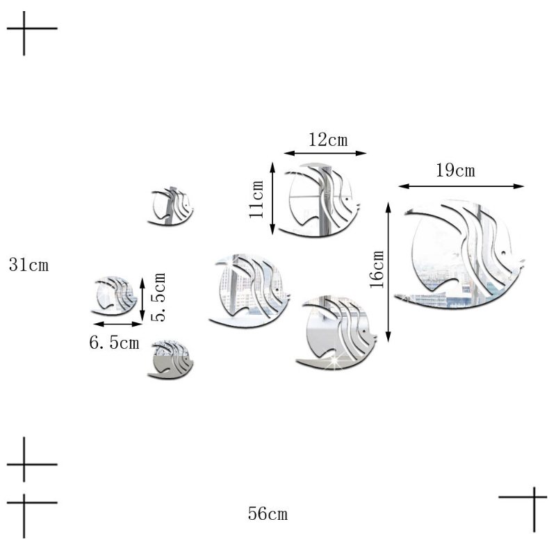 Bubble Fish Naklejka Ścienna Ryba Oceaniczna Na Lustro Samoprzylepna Akrylowa Z Efektem Lustra Nadaje Się Do Pokoju Dziecięcego Przedszkole