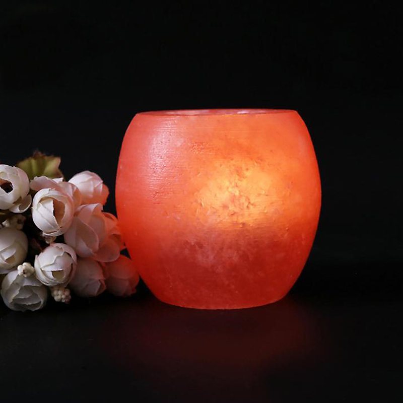 Crystal Night Light Świecznik Naturalna Sól Rock Tealight Oczyszczająca Powietrze Lampa Stołowa