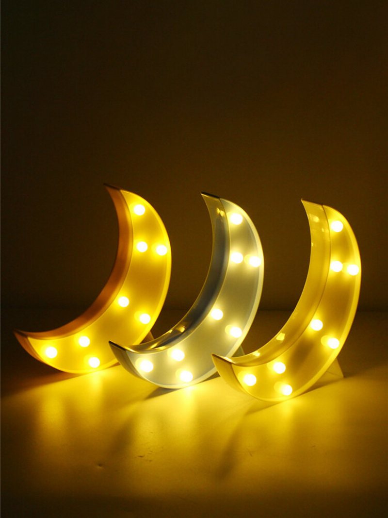 Cute Moon Led Night Light Kinkiet Na Baterie Baby Kids Sypialnia Home Decor