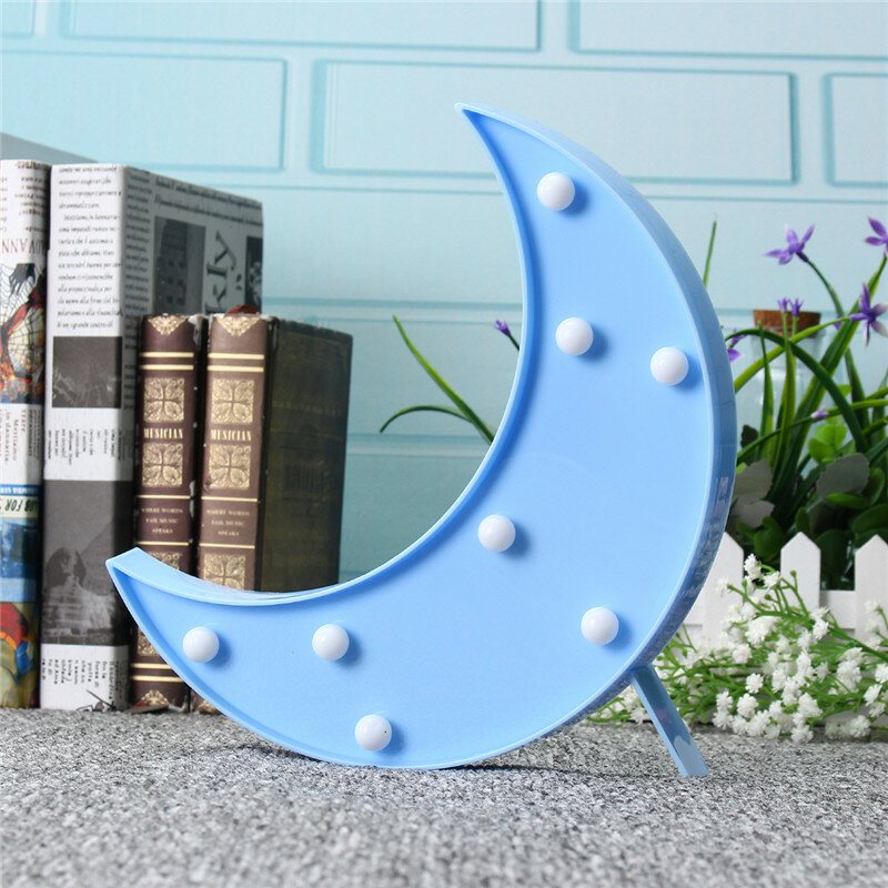 Cute Moon Led Night Light Kinkiet Na Baterie Baby Kids Sypialnia Home Decor