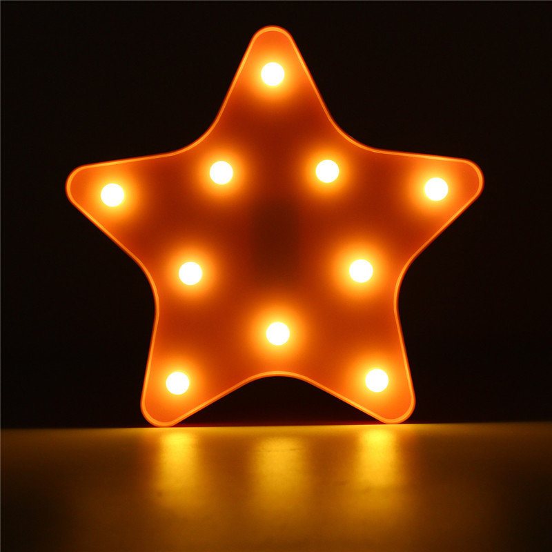 Cute Star Led Night Light Lampa Ścienna Na Baterie Baby Kids Sypialnia Home Decor