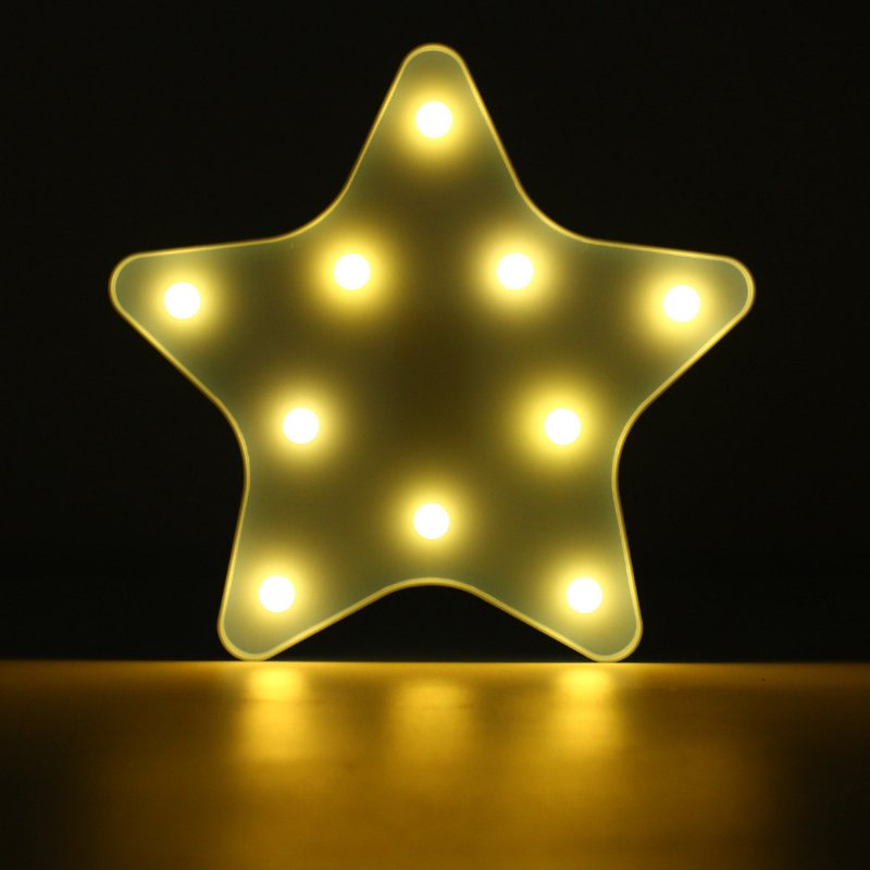 Cute Star Led Night Light Lampa Ścienna Na Baterie Baby Kids Sypialnia Home Decor