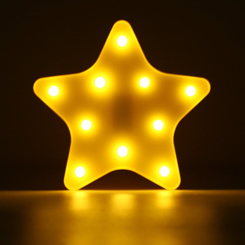 Cute Star Led Night Light Lampa Ścienna Na Baterie Baby Kids Sypialnia Home Decor