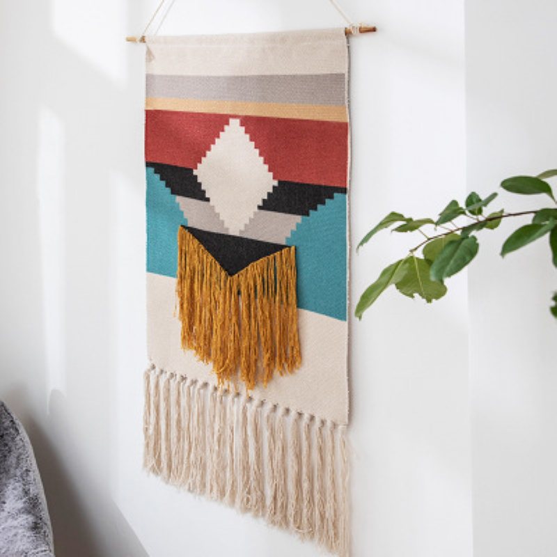 Draped Tassel Tapestry Ozdoba Czeski Nordic Ręcznie Tkany Art Ścienna