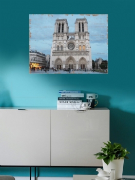 Drewniany Talerz Dekoracyjny Obraz Paryż Budynek Ścienny Do Powieszenia Do Dekoracji Wnętrz