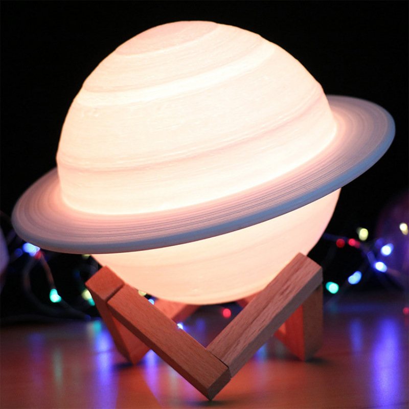 Druk 3d Lampa Saturn Inteligentna Lampka Nocna W Domu Led Kreatywna Wystrój Sypialni