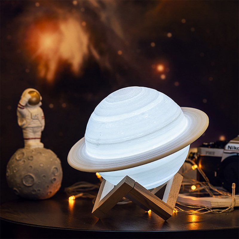 Druk 3d Lampa Saturn Inteligentna Lampka Nocna W Domu Led Kreatywna Wystrój Sypialni